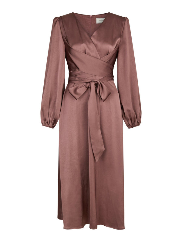 Neo Noir Rimini Heavy Sateen Dress - Dark Rose