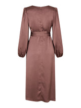 Neo Noir Rimini Heavy Sateen Dress - Dark Rose