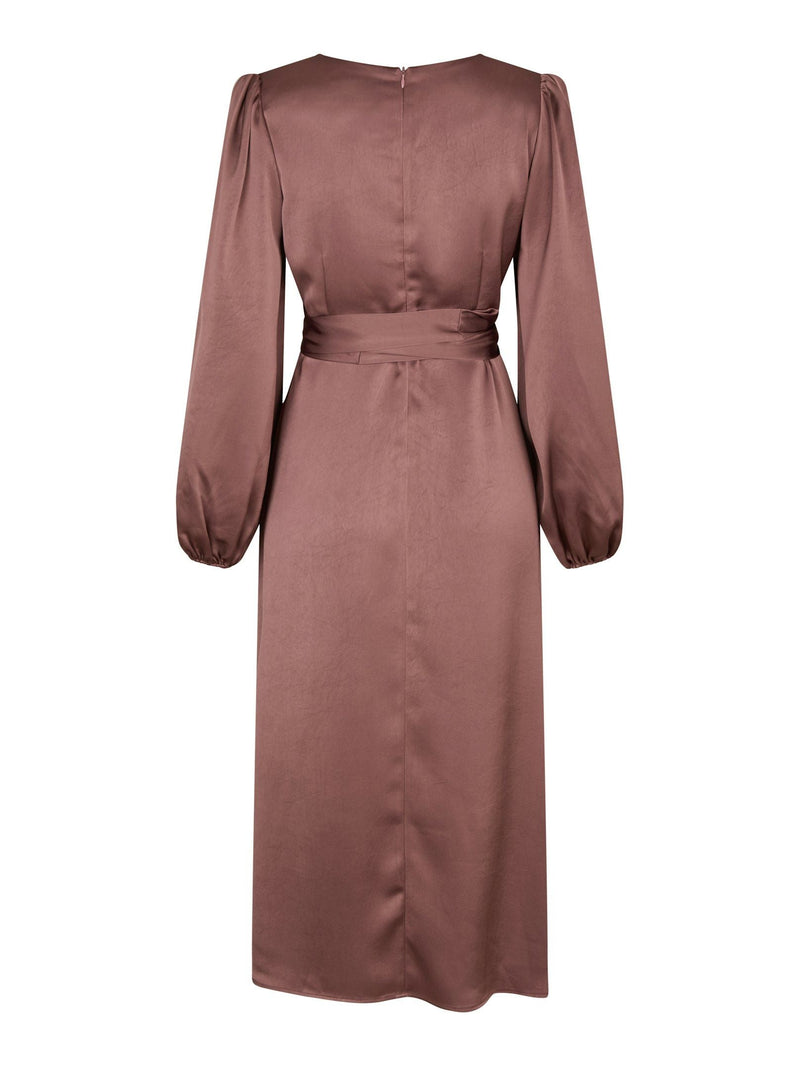 Neo Noir Rimini Heavy Sateen Dress - Dark Rose