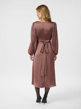 Neo Noir Rimini Heavy Sateen Dress - Dark Rose
