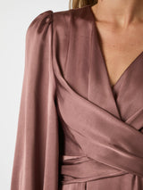 Neo Noir Rimini Heavy Sateen Dress - Dark Rose