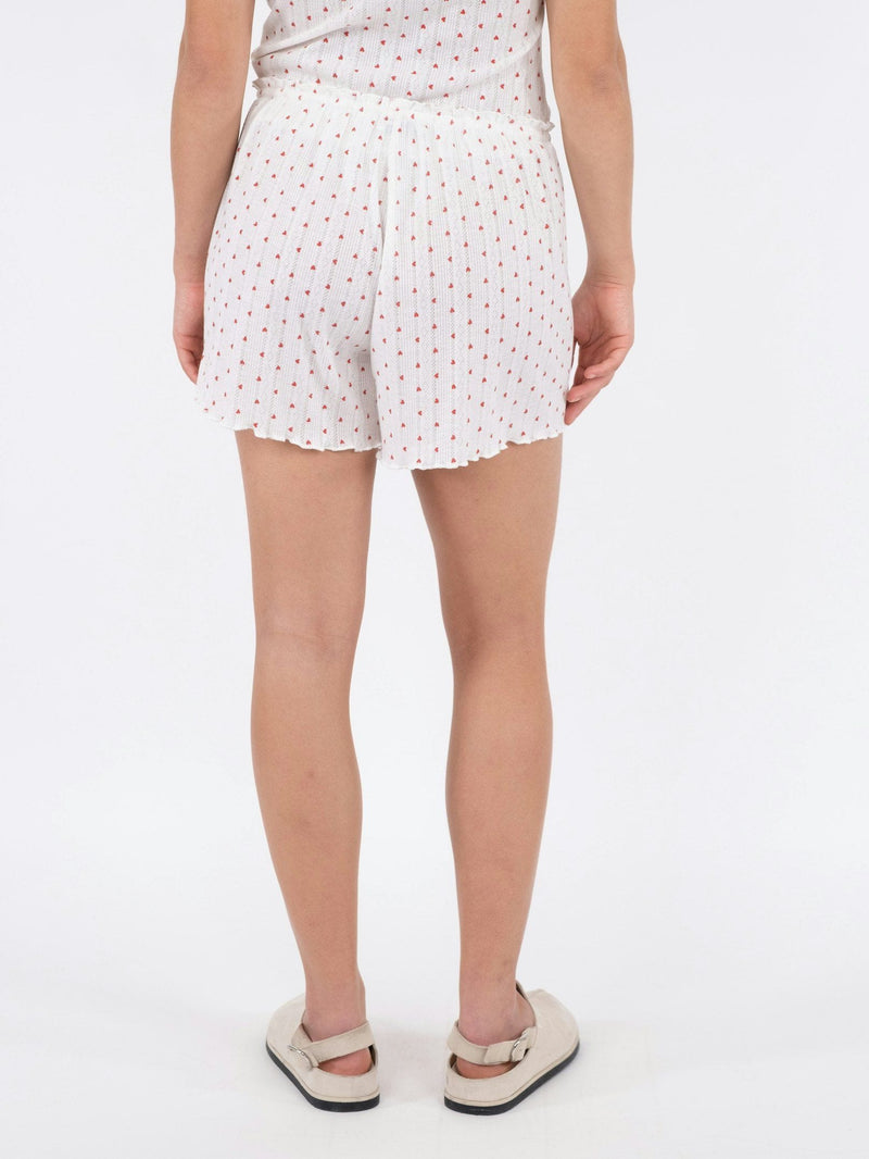 Neo Noir Merritt Pointelle Heart Shorts - White