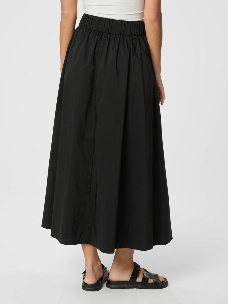 Neo Noir Yara Long Poplin Skirt - Black