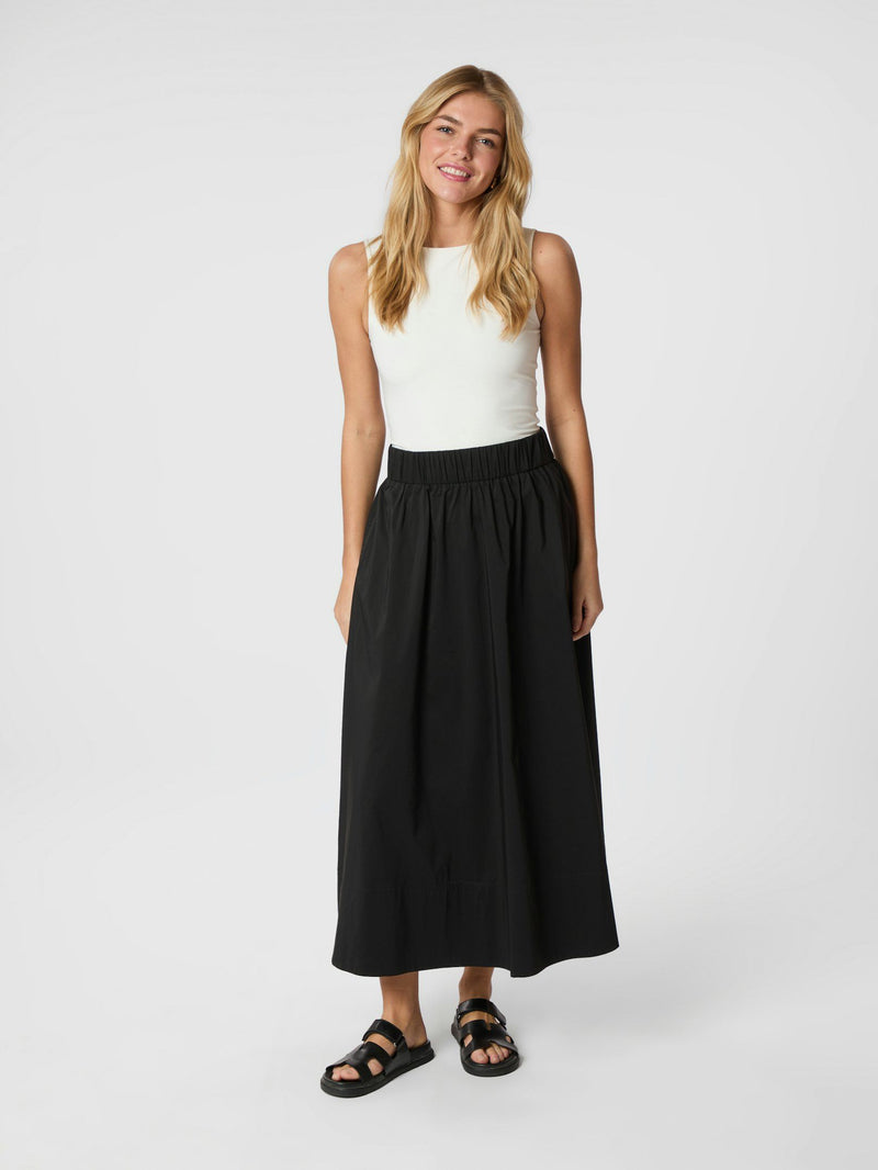 Neo Noir Yara Long Poplin Skirt - Black