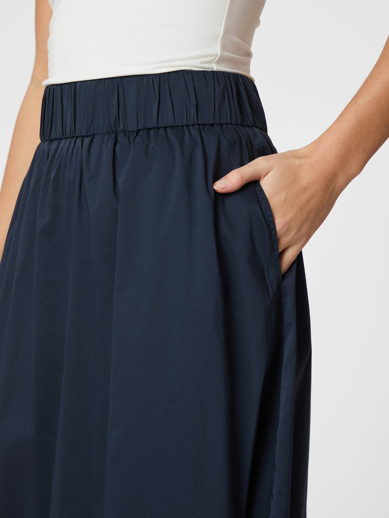 Neo Noir Yara Long Poplin Skirt - Navy