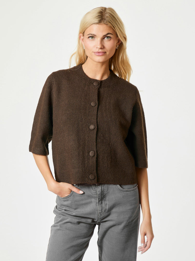 Neo Noir Elmira Knit Cardigan - Chocolata Brown