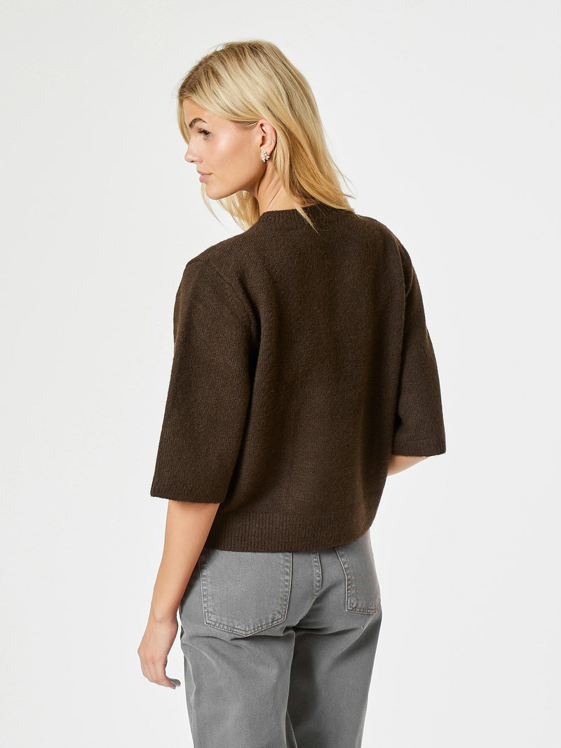 Neo Noir Elmira Knit Cardigan - Chocolata Brown