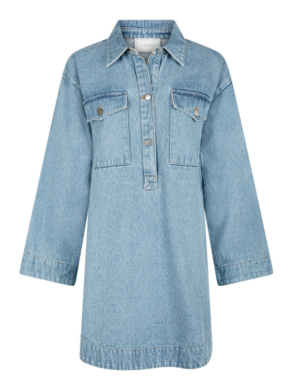 Neo Noir Paras Denim Dress - Smoke Blue