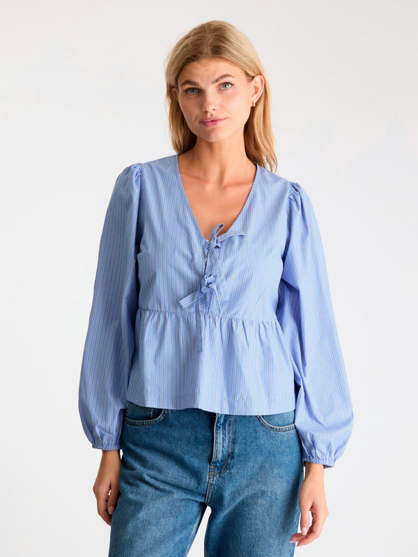 Neo Noir Esmée Stripe Blouse - Blue