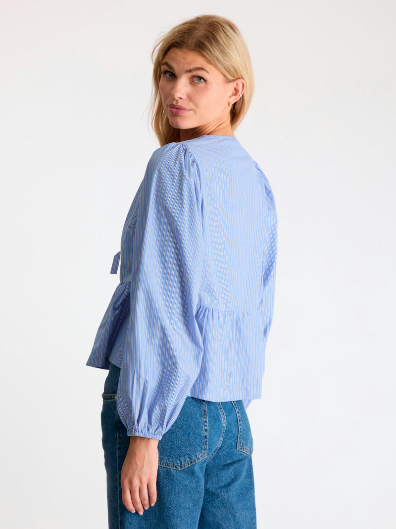 Neo Noir Esmée Stripe Blouse - Blue