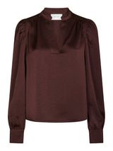 Neo Noir Rosslyn Heavy Sateen Blouse - Burgundy