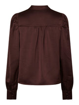 Neo Noir Rosslyn Heavy Sateen Blouse - Burgundy