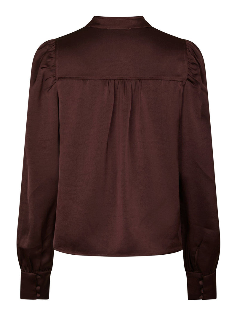 Neo Noir Rosslyn Heavy Sateen Blouse - Burgundy