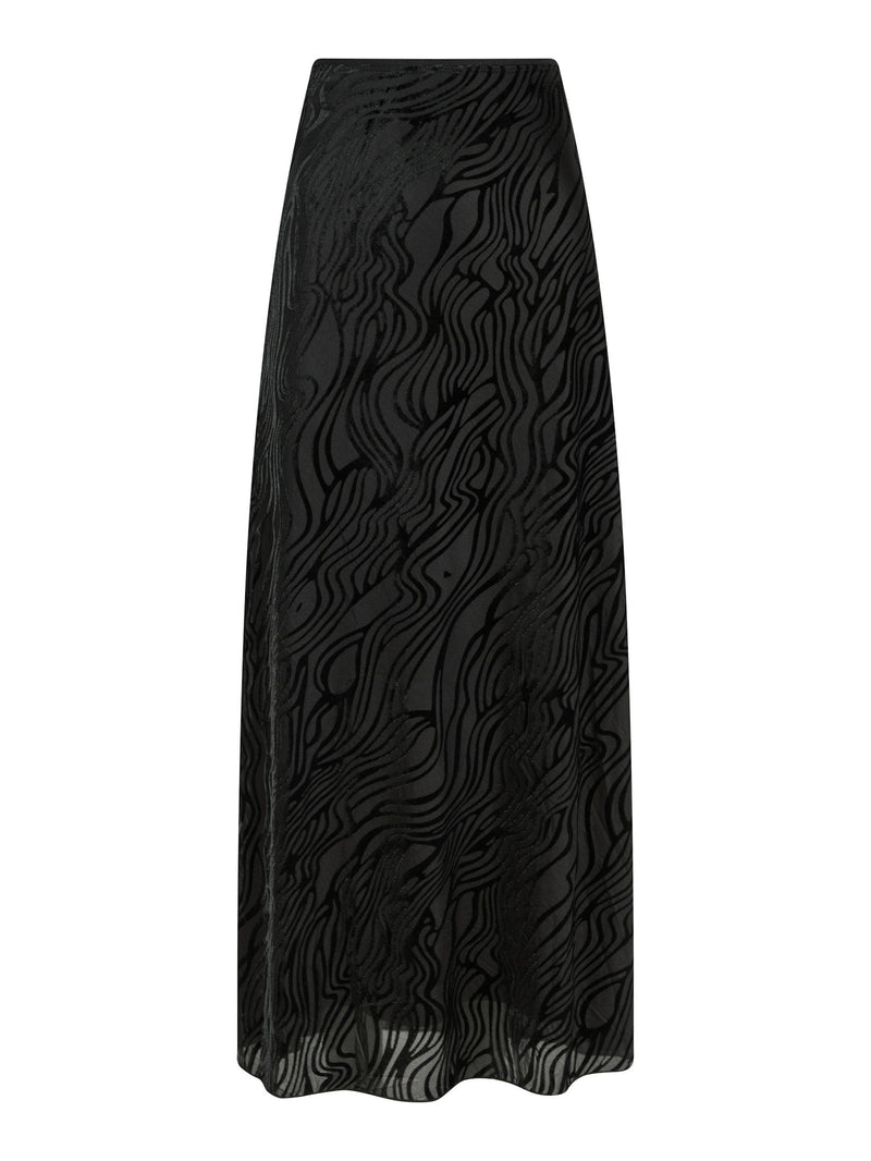 Neo Noir Vicky Zebra Burnout Skirt - Black