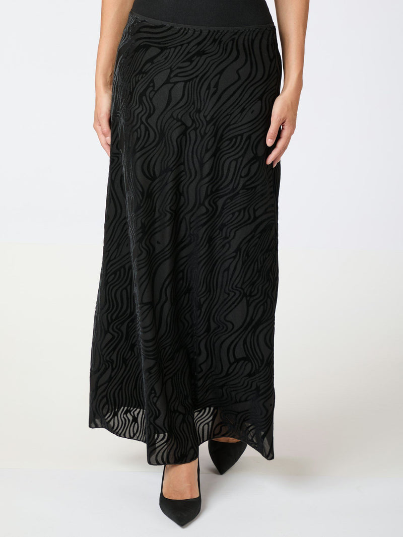 Neo Noir Vicky Zebra Burnout Skirt - Black