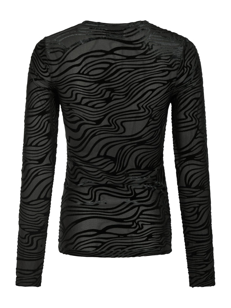 Neo Noir Ella Zebra Burnout Blouse - Black