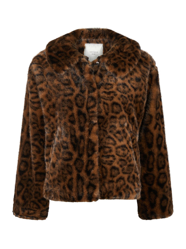 Neo Noir Melodie Leo Faux Fur Jacket - Dark Brown