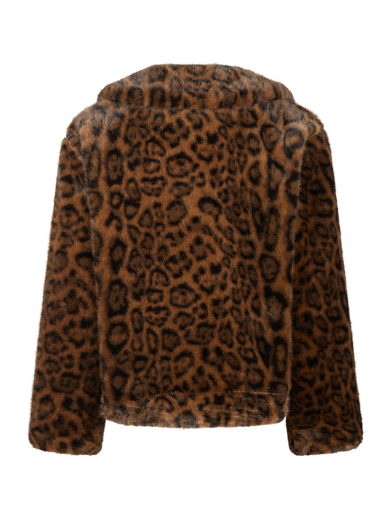 Neo Noir Melodie Leo Faux Fur Jacket - Dark Brown