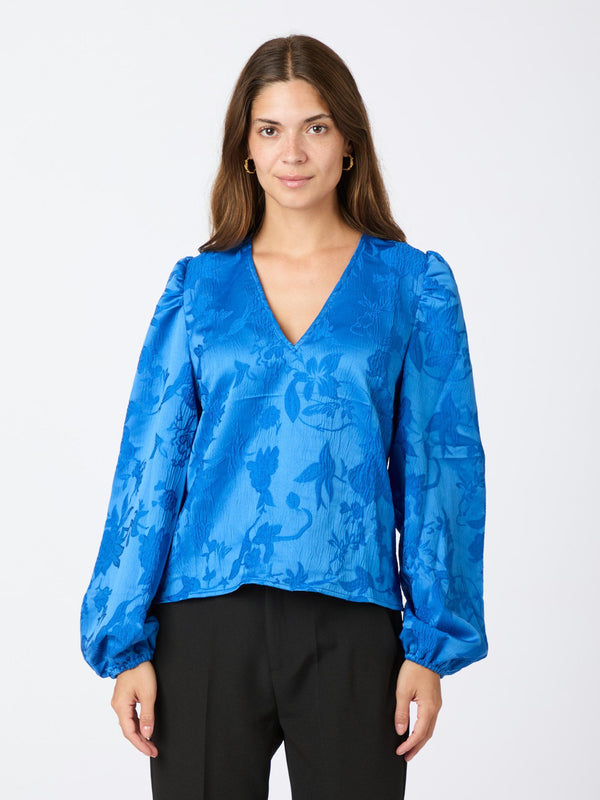 Neo Noir Palmino Jacquard Blouse - Blue