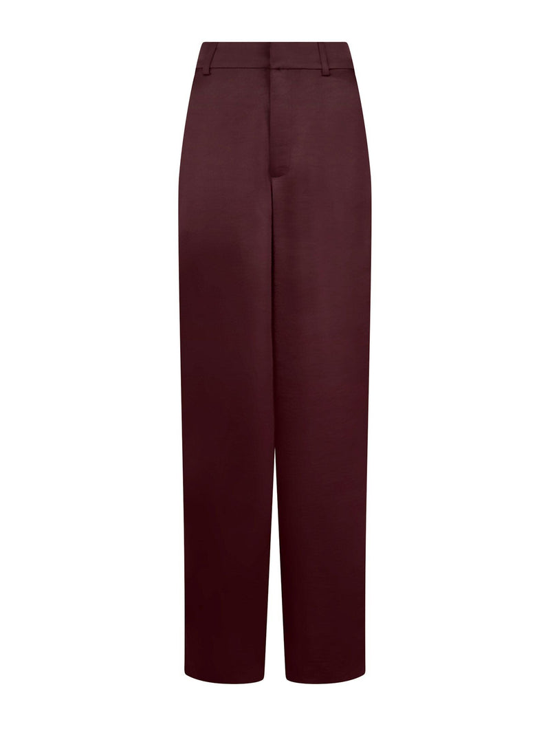 Neo Noir Emmett Heavy Sateen Pants - Burgundy