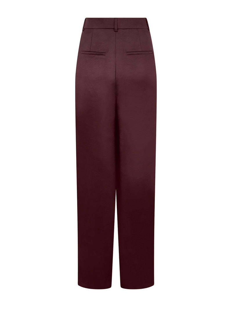 Neo Noir Emmett Heavy Sateen Pants - Burgundy