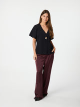 Neo Noir Emmett Heavy Sateen Pants - Burgundy