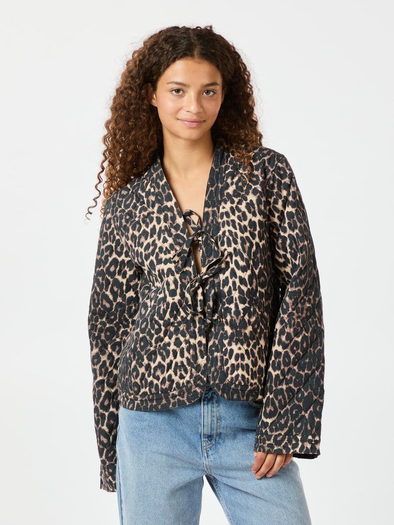 Neo Noir Dubbie Leo Quilt Jacket - Leopard