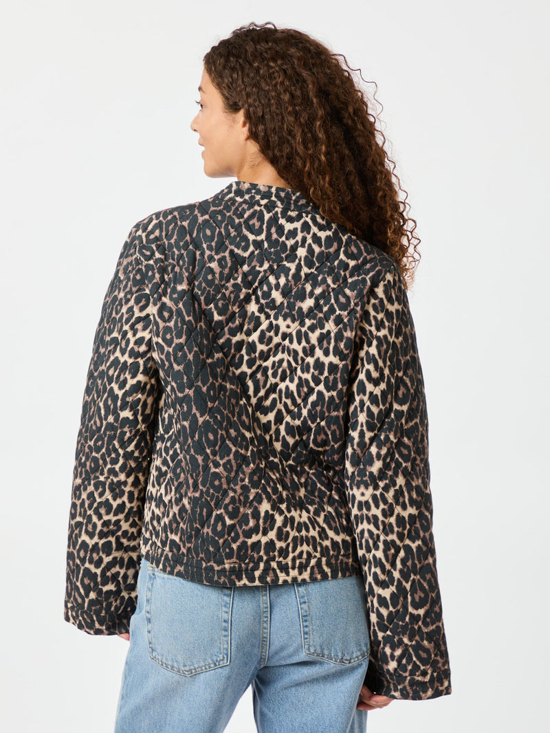 Neo Noir Dubbie Leo Quilt Jacket - Leopard