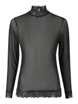 Neo Noir Liza Mesh Lace Blouse - Black