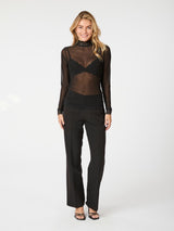 Neo Noir Liza Mesh Lace Blouse - Black