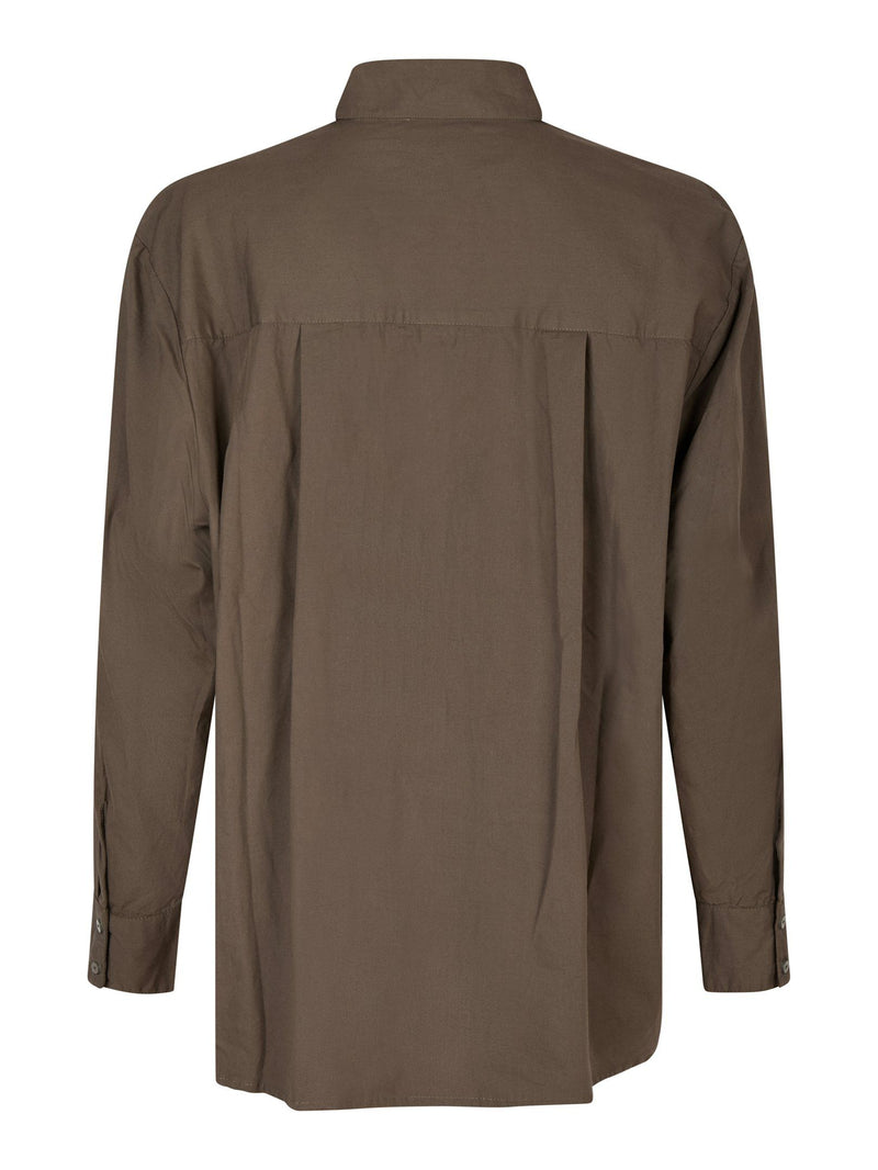 Neo Noir Dalma C Poplin Shirt - Warm Grey