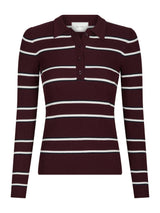 Neo Noir Jillan Polo Knit Blouse - Wine