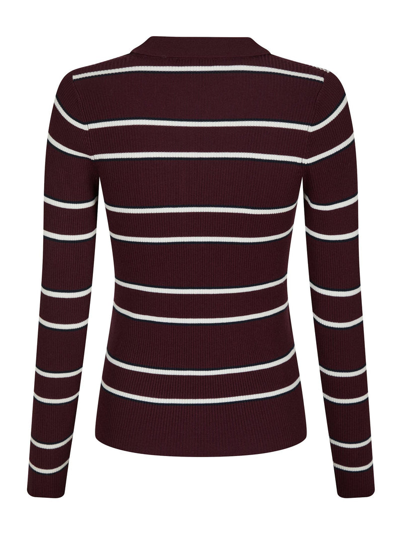 Neo Noir Jillan Polo Knit Blouse - Wine