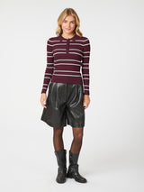 Neo Noir Jillan Polo Knit Blouse - Wine