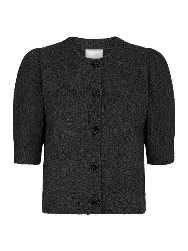 Neo Noir Trudy Deco Knit Cardigan - Antracit Melange