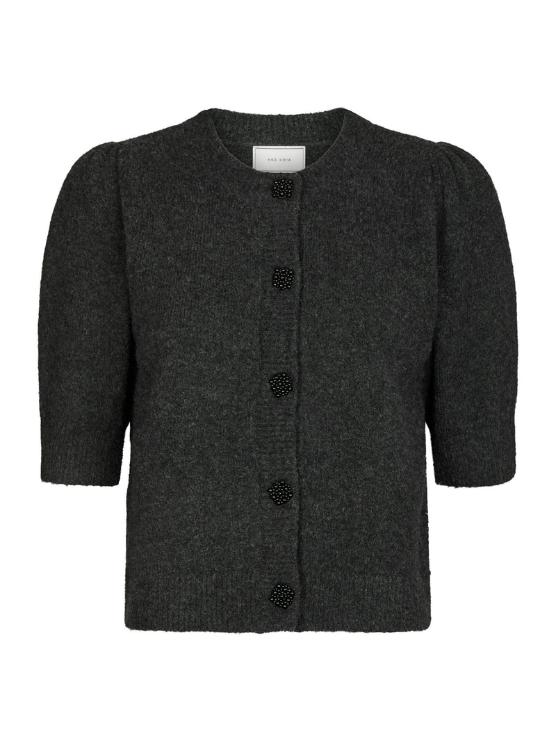 Neo Noir Trudy Deco Knit Cardigan - Antracit Melange