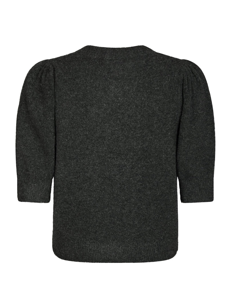 Neo Noir Trudy Deco Knit Cardigan - Antracit Melange