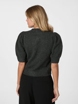 Neo Noir Trudy Deco Knit Cardigan - Antracit Melange