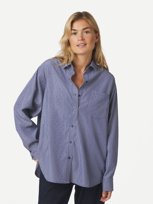 Neo Noir Dalma B Stripe Stone Shirt