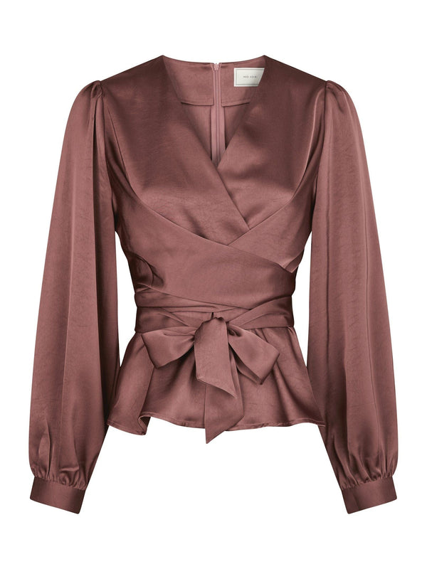 Neo Noir Rista Heavy Sateen Blouse - Dark Rose
