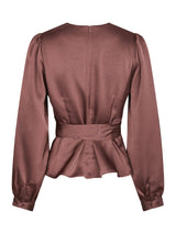 Neo Noir Rista Heavy Sateen Blouse - Dark Rose