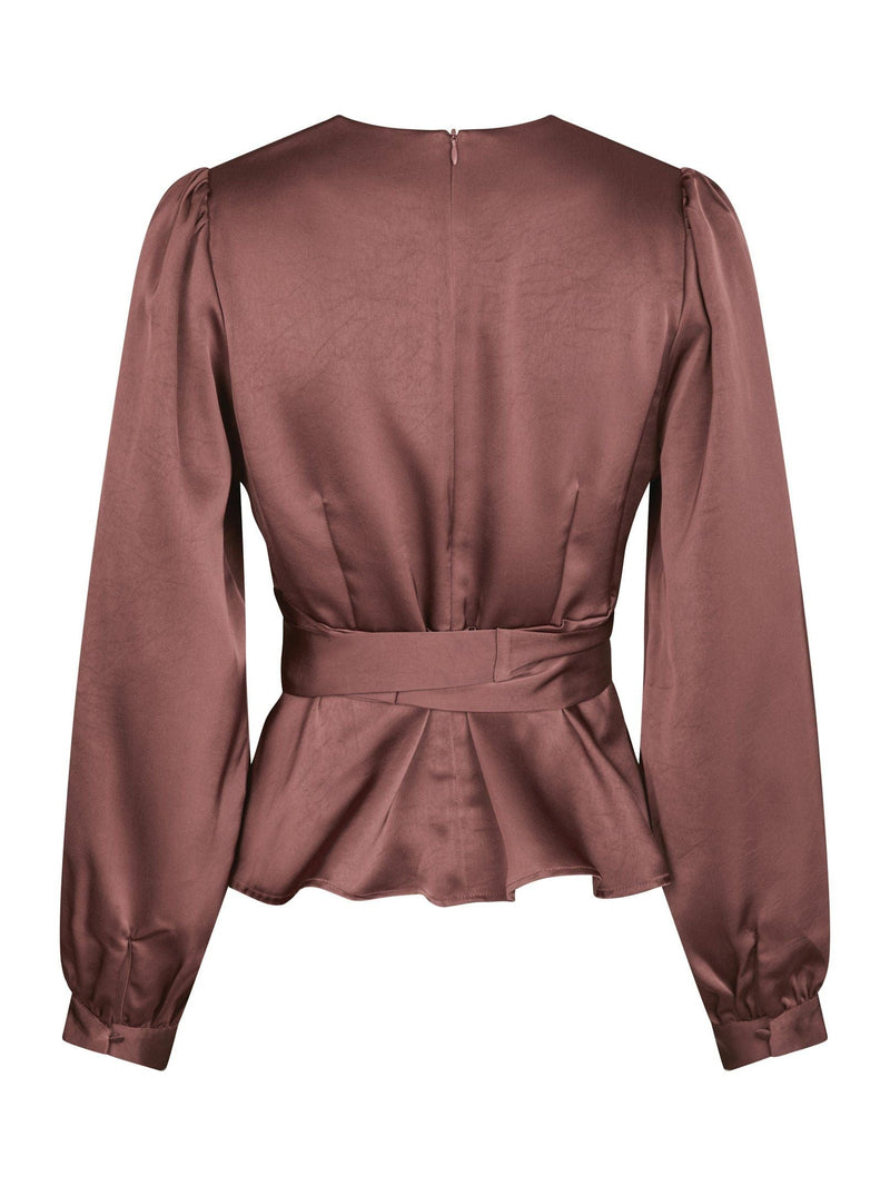 Neo Noir Rista Heavy Sateen Blouse - Dark Rose