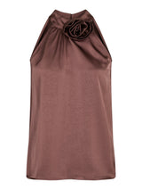 Neo Noir Rosette heavy Sateen Top - Dark Rose