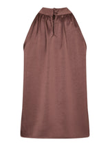 Neo Noir Rosette heavy Sateen Top - Dark Rose