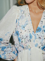 Neo Noir Silfi Flower Pint Dress - Blue