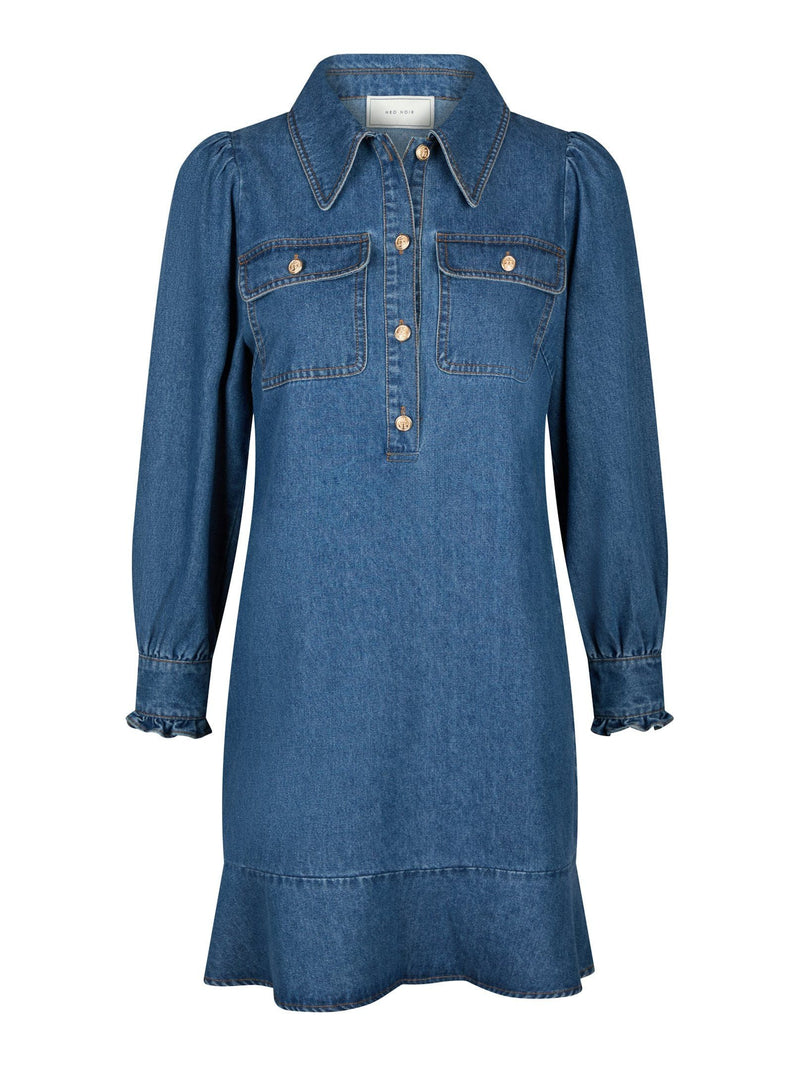 Neo Noir Nikko Denim Dress - Blue