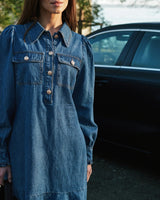 Neo Noir Nikko Denim Dress - Blue