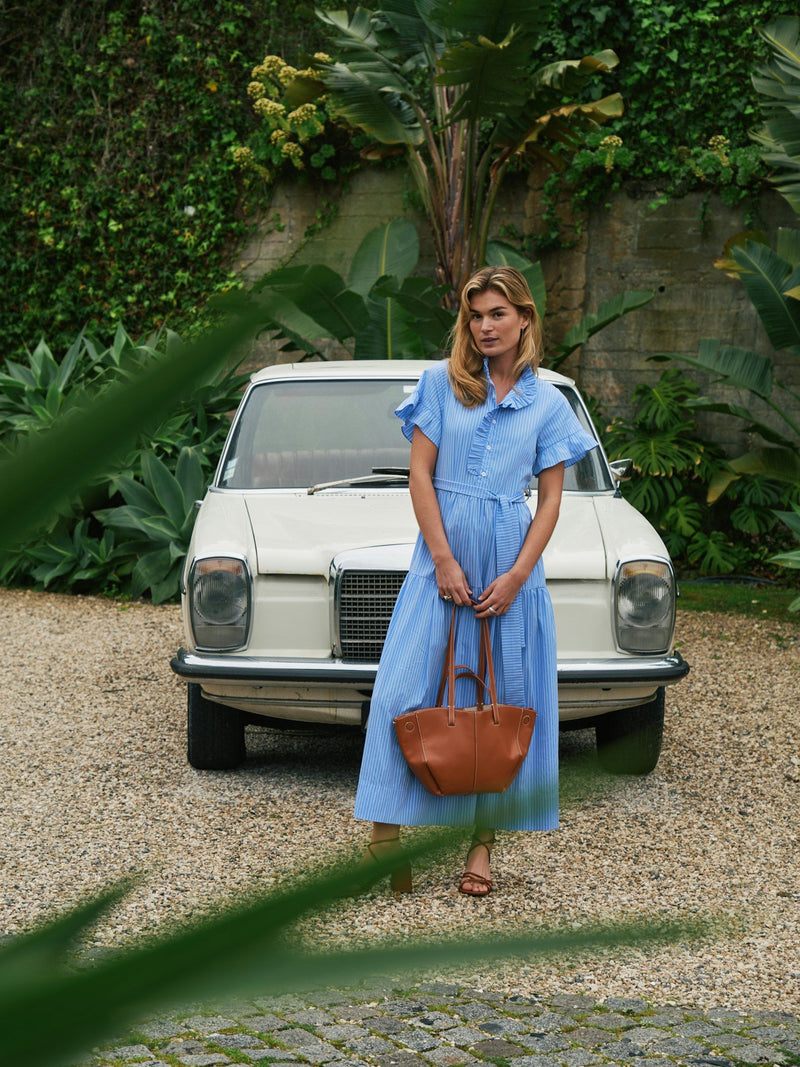 Neo Noir Nellie Stripe Dress - Light Blue