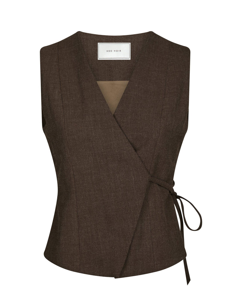 Neo Noir Samara Melange Waistcoat -  Brown