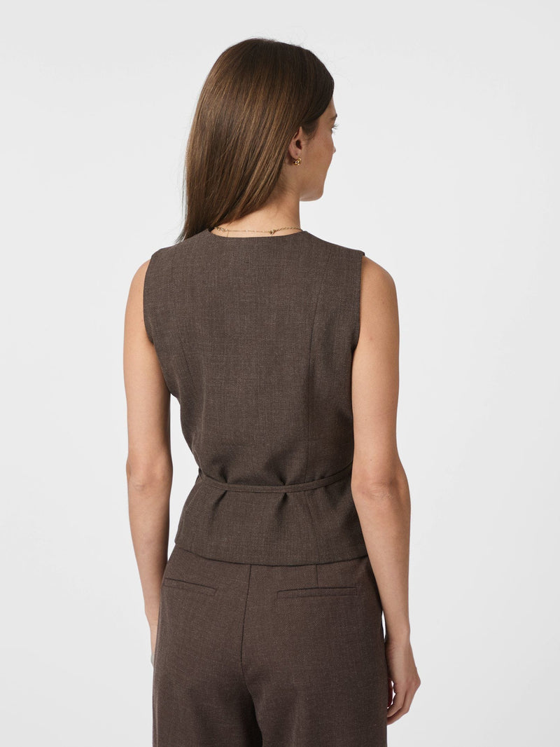 Neo Noir Samara Melange Waistcoat -  Brown